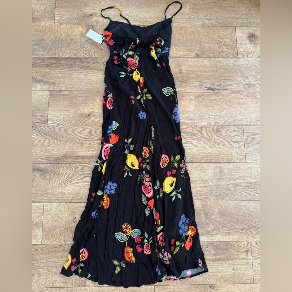 NEW Women’s Astr Black Maxi Dress with Colorful Mixed Fruit Design - Picture 13 of 16